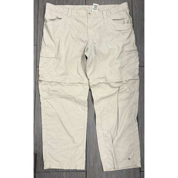 Columbia Mens Convertible Zip Off Leg Pants 42x30 Beige Outdoors Fish Gorpcore - Picture 1 of 9